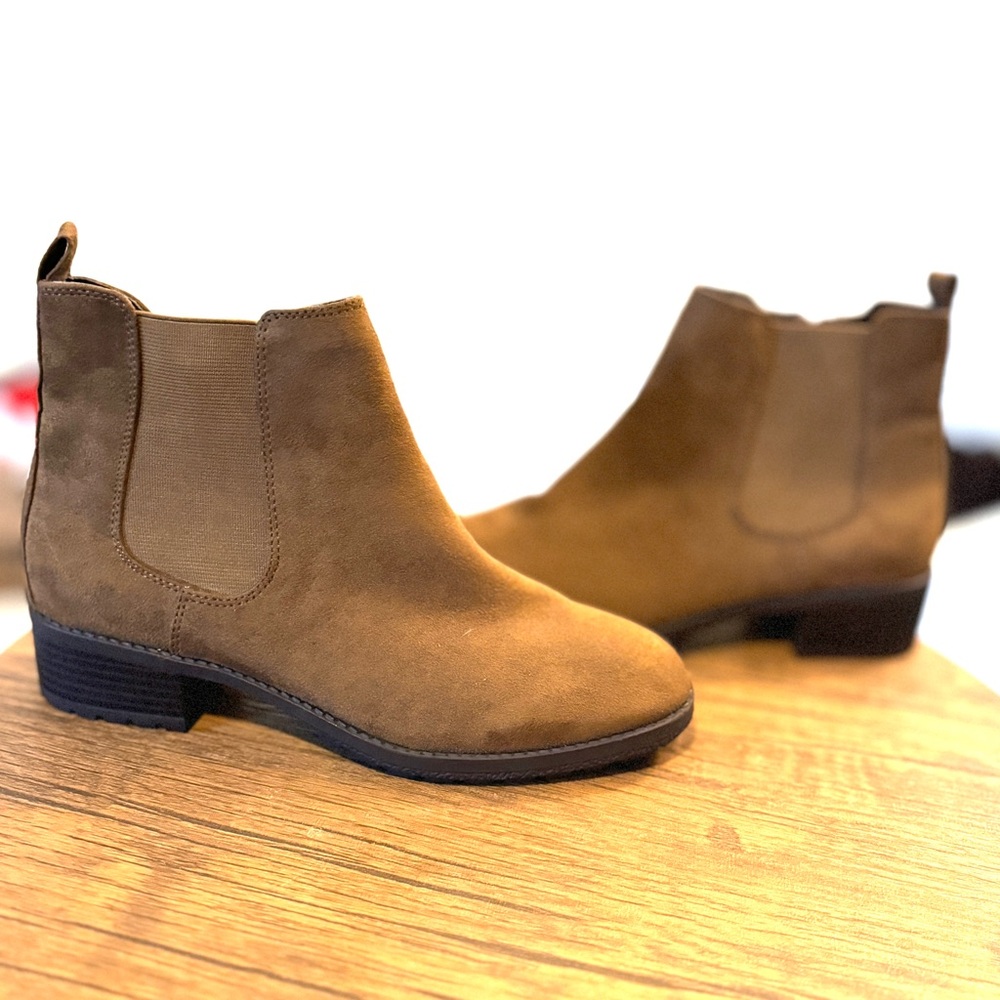 STYLE & CO Brown Faux Suede ankle boots.
